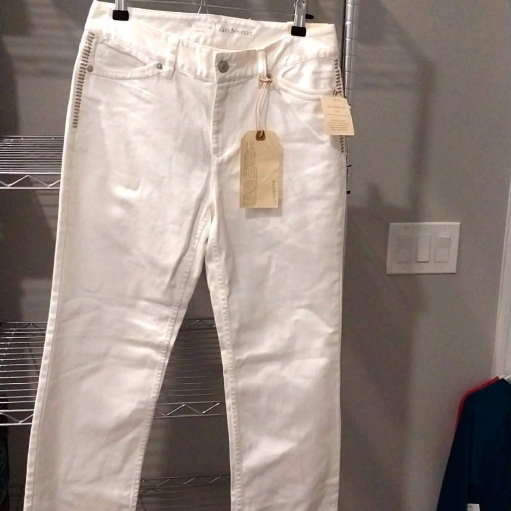 Liz Claiborne classic white boot cut jeans NWT!